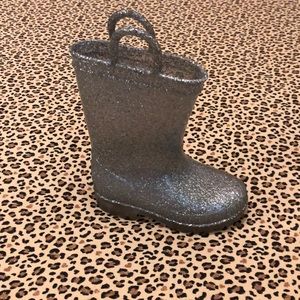 Baby girl glitter rain boots